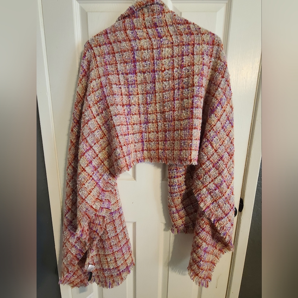 Ann Taylor Pink Tweed Long Scarf NWT